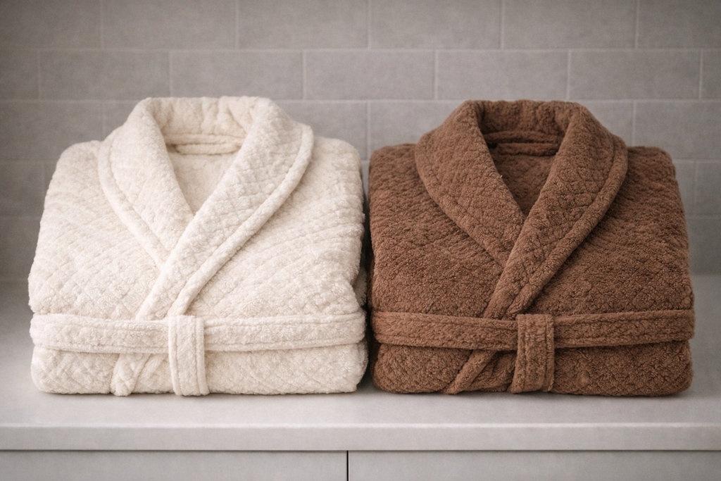 Bohem Serisi 4- 6’lı Çift Bornoz Ekibi (Kahve & Ekru)