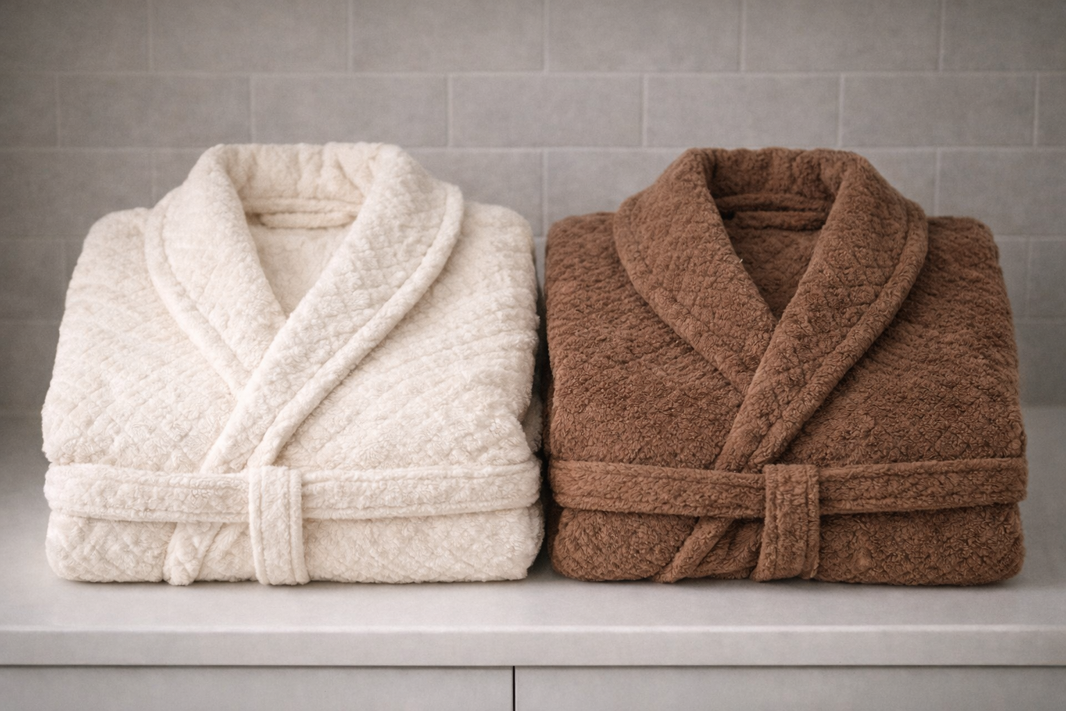 Bohem Serisi 4- 6’lı Çift Bornoz Ekibi (Kahve & Ekru)